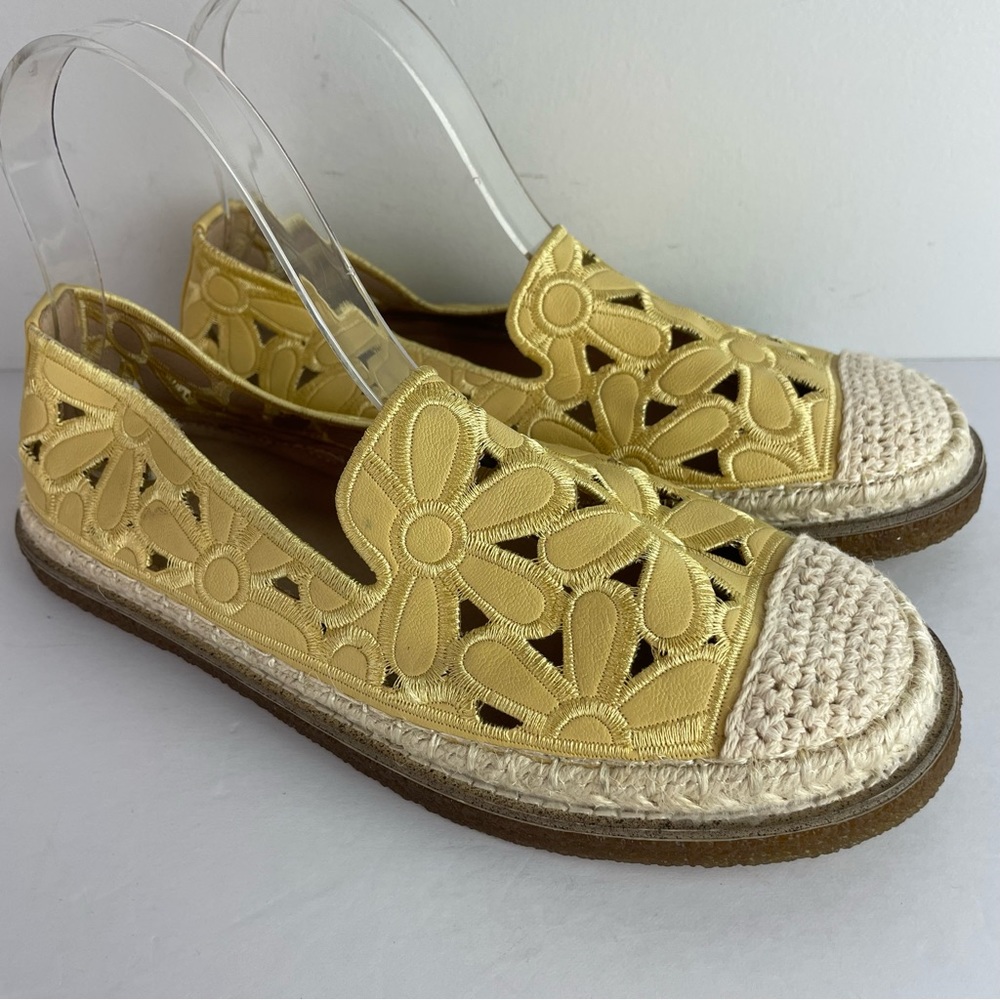 Wendy Love Yellow Laser Cut Floral Espadrilles Flats